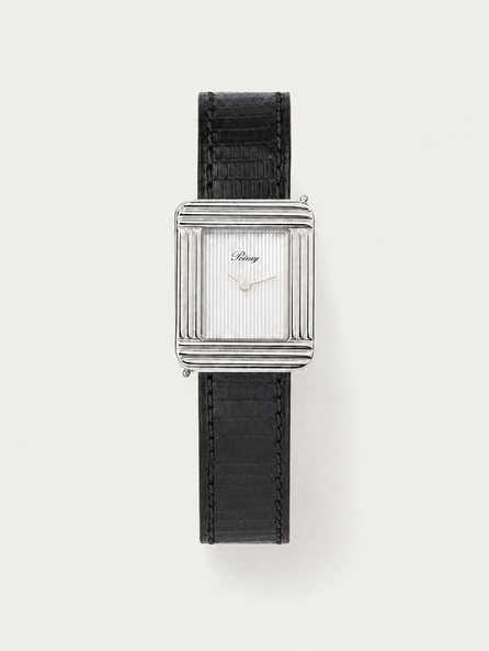 Bracelet-montre cuir - Poiray - Lézard noir