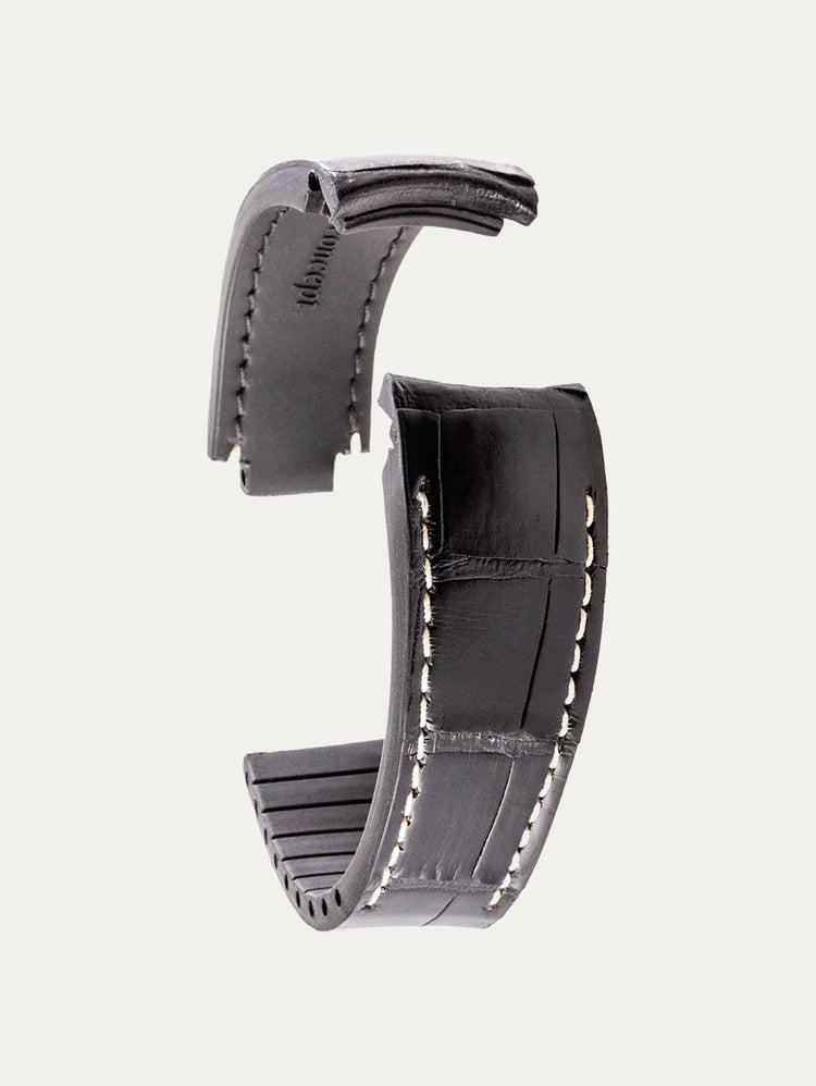 Rolex – Leather watch strap R Strap – Contrasting black alligator (blue, brown, grey, green...)