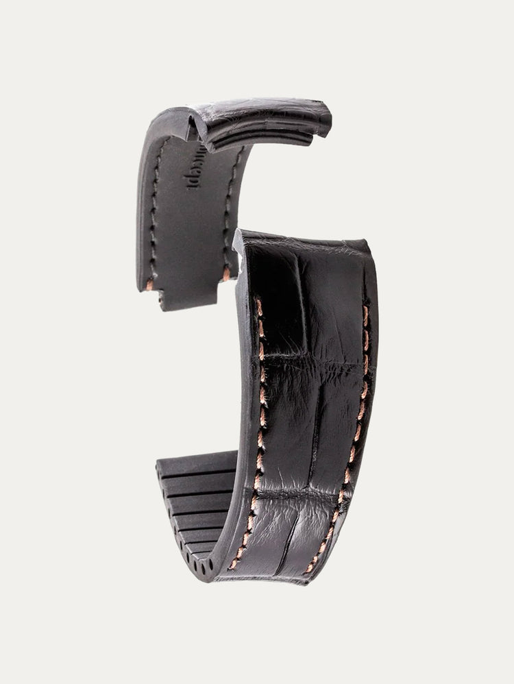 Rolex – Leather watch strap R Strap – Contrasting black alligator (blue, brown, grey, green...)