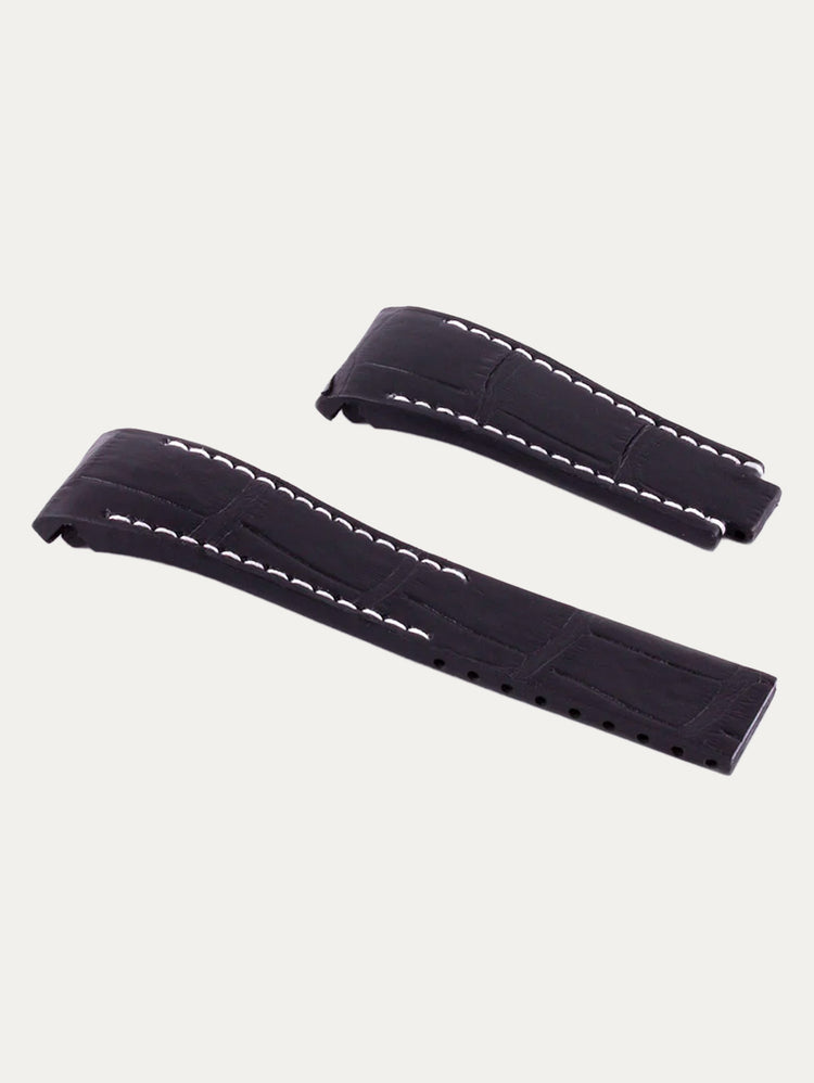 Rolex – Leather watch strap R Strap – Contrasting black alligator (blue, brown, grey, green...)