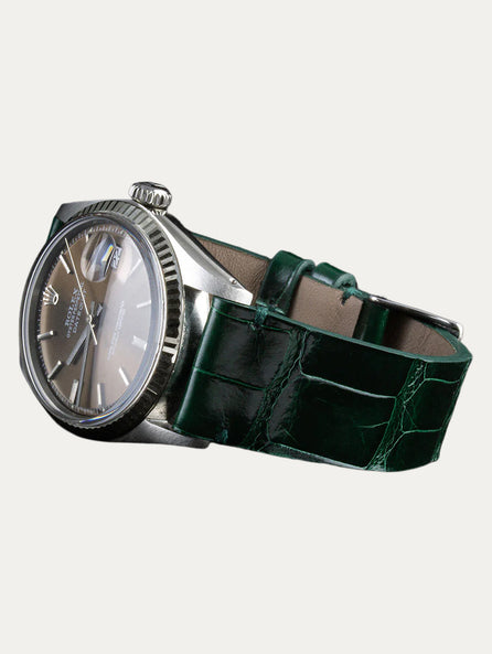 Bracelet cuir "Retro" – Alligator brillant
