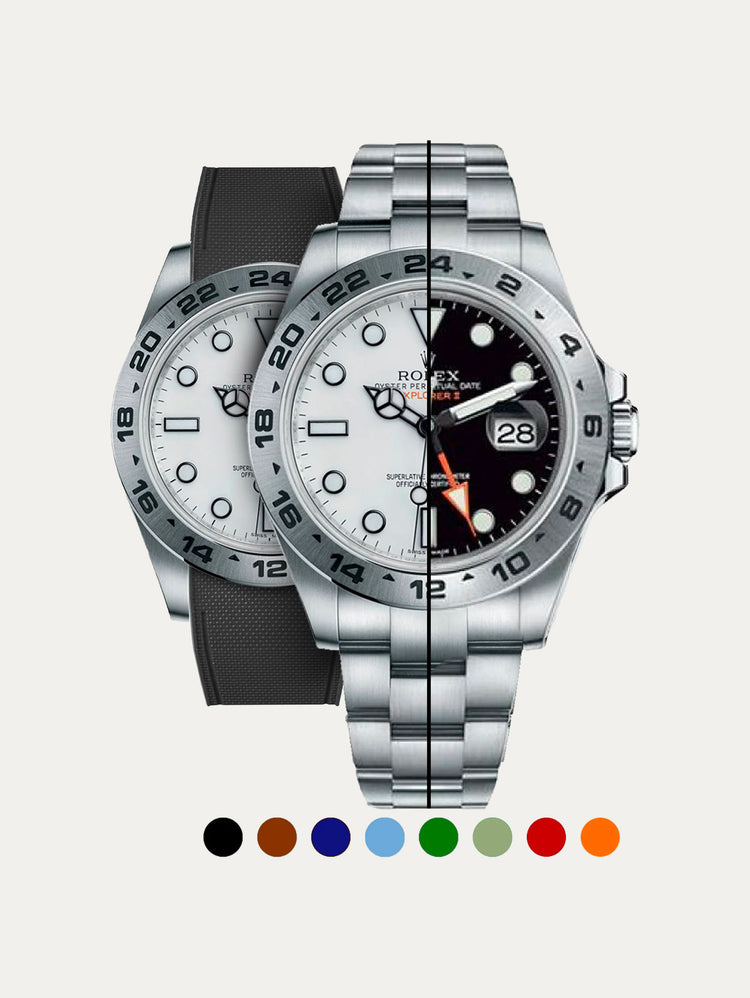 Rolex – R strap Premium - Bracelet-montre caoutchouc motif cordura pour Explorer II 42mm (216570) & bracelet Oyster