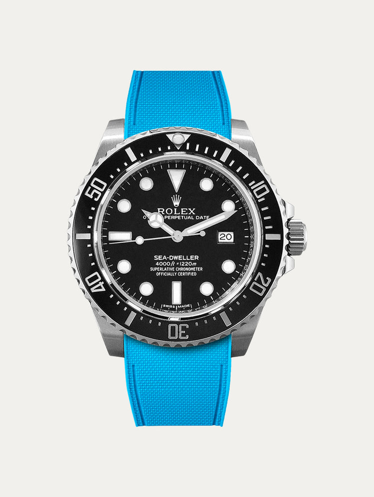 Rolex – R strap Premium - Bracelet-montre caoutchouc motif cordura pour Sea Dweller 4000, 40mm ceramique & boucle Glidelock