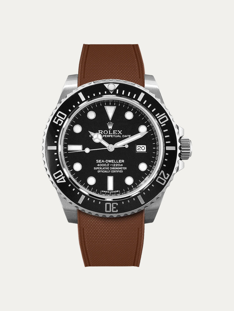 Rolex – R strap Premium - Bracelet-montre caoutchouc motif cordura pour Sea Dweller 4000, 40mm ceramique & boucle Glidelock