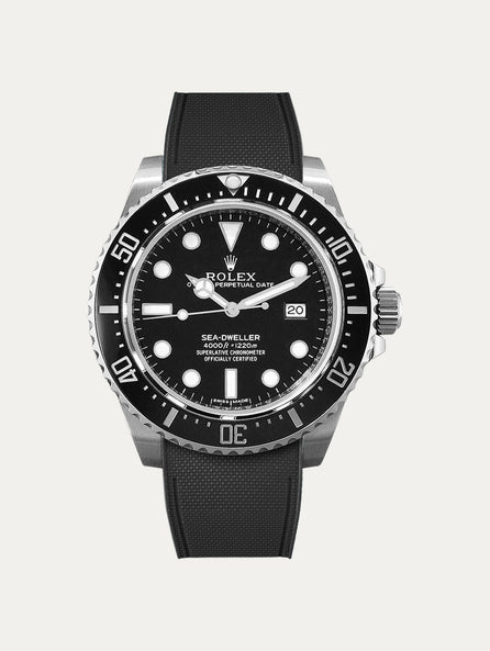 Rolex – R strap Premium - Bracelet-montre caoutchouc motif cordura pour Sea Dweller 4000, 40mm ceramique & boucle Glidelock