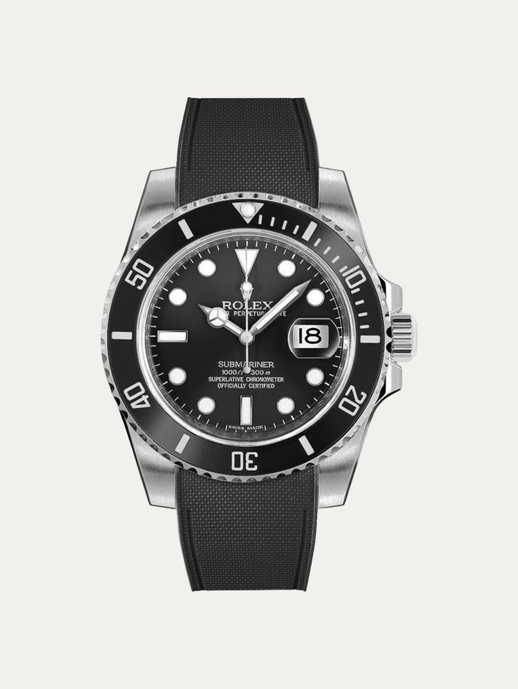 Rolex – R strap Premium - Cordura pattern rubber watch strap for Submariner 40mm non-ceramic (pre 2010) & Oyster buckle
