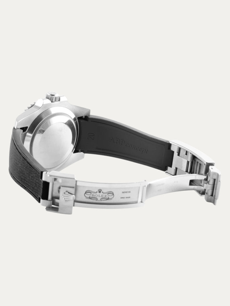 Rolex – R strap Premium - Bracelet-montre caoutchouc motif cordura pour Sea Dweller 4000, 40mm ceramique & boucle Glidelock