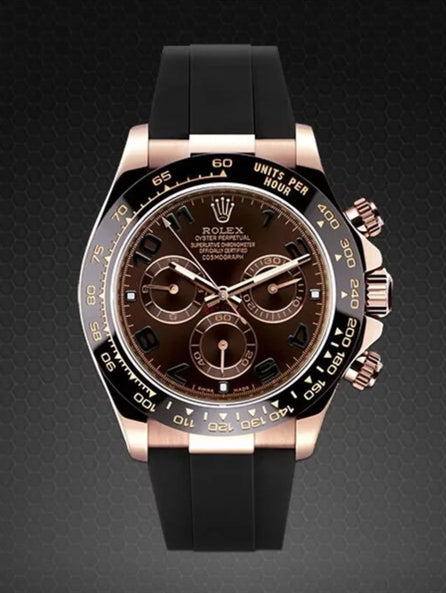 Rolex - Rubber B - Bracelet caoutchouc pour Daytona rose gold cuir