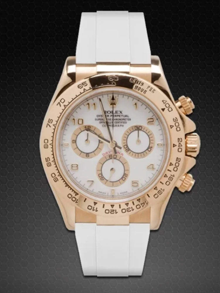 Rolex - Rubber B - Bracelet caoutchouc pour Daytona sur cuir YG / WG