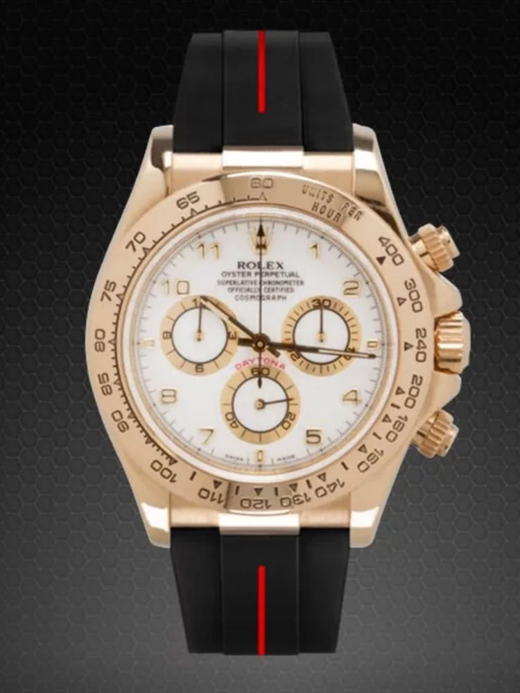 Rolex - Rubber B - Bracelet caoutchouc pour Daytona sur cuir YG / WG