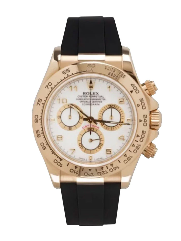 Rolex - Rubber B - Bracelet caoutchouc pour Daytona sur cuir YG / WG