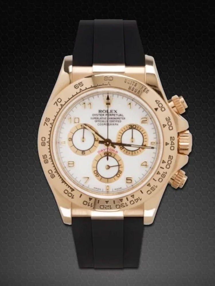 Rolex - Rubber B - Bracelet caoutchouc pour Daytona sur cuir YG / WG
