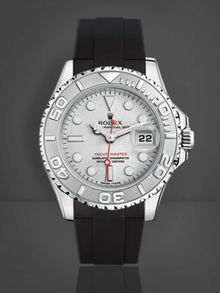 Rolex - Rubber B - Bracelet caoutchouc pour Yachtmaster 35mm - Série boucle ardillon