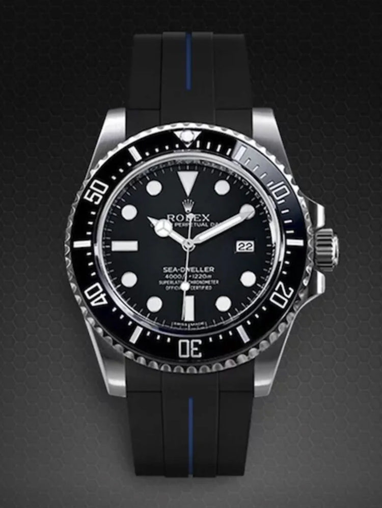 Rolex - Rubber B - Bracelet caoutchouc Sea-Dweller 4000 - Série boucle ardillon ref. 116600