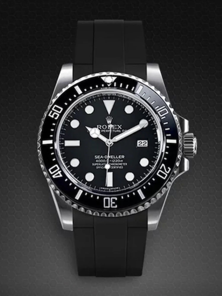 Rolex - Rubber B - Bracelet caoutchouc Sea-Dweller 4000 - Série boucle ardillon ref. 116600