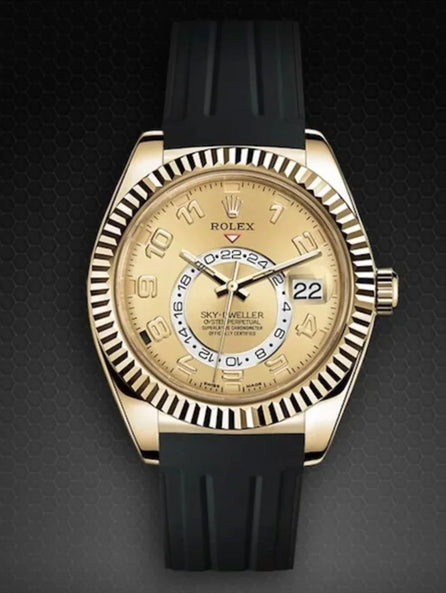 Rolex - Rubber B - Bracelet caoutchouc pour Sky-Dweller sur cuir - VulChromatic®