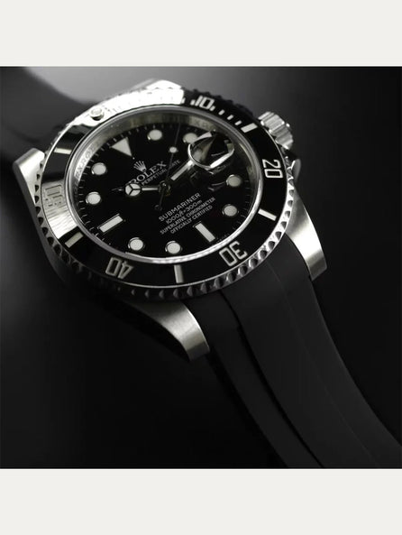 Rolex - Rubber B - Bracelet caoutchouc pour Submariner 40mm Ceramic - Série boucle ardillon