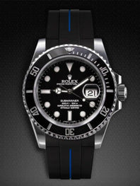 Rolex - Rubber B - Bracelet caoutchouc pour Submariner 40mm Ceramic - Série boucle ardillon