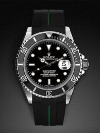Rolex - Rubber B - Bracelet caoutchouc pour Submariner 40mm Ceramic - Série boucle ardillon