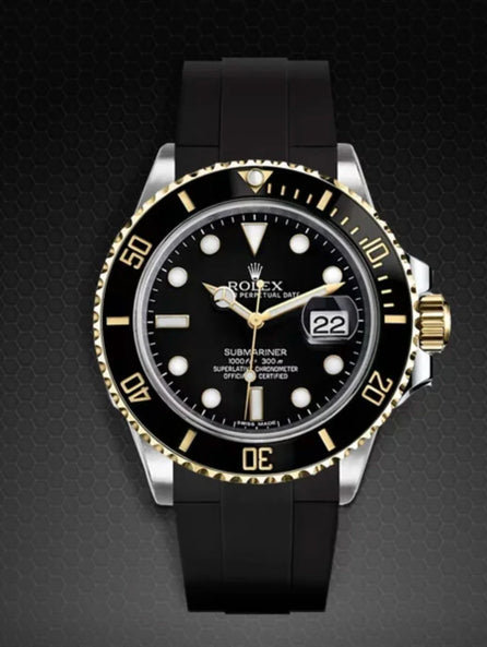 Rolex - Rubber B - Bracelet caoutchouc pour Submariner 40mm Ceramic - Édition Glidelock