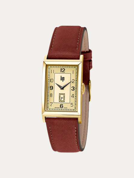 Montre Lip - Churchill T24 bracelet cuir marron foncé